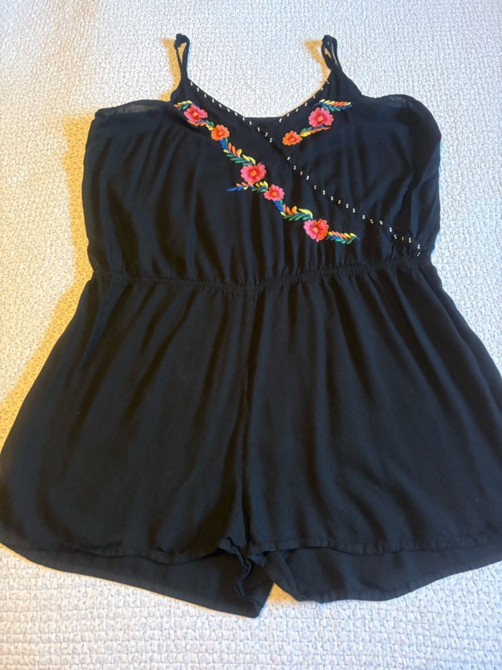 Fun & Flirt Floral Embroidered Romper